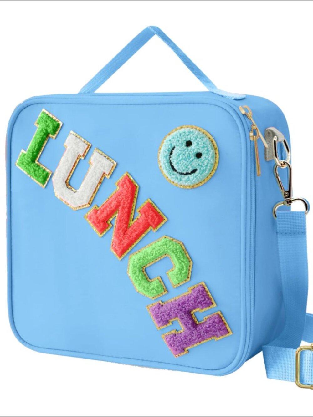 Insulated Lunch Bag With Adjustable Shoulder Strap, Girls Preppy Lunch Box